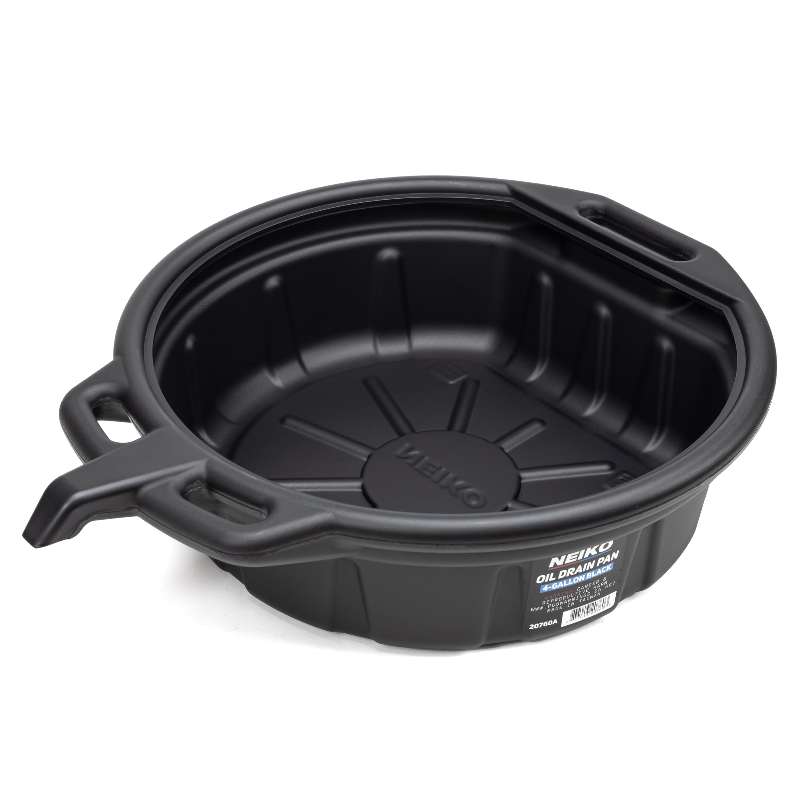 NEIKO 20760A Large Oil Drain Pan, 4 Gallon (16L) Capacity, Black